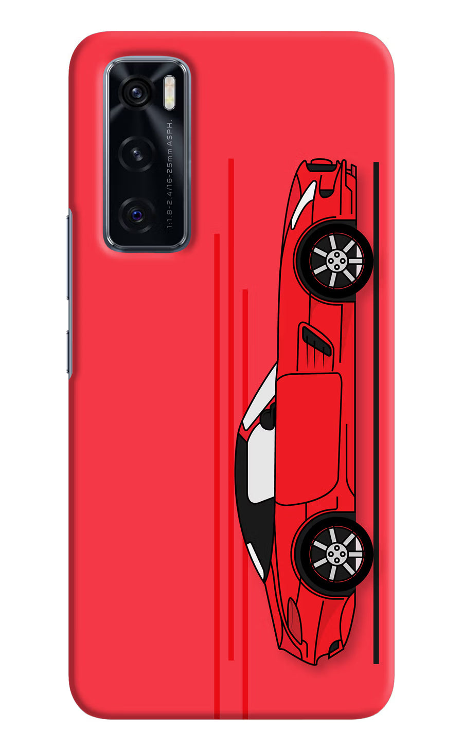 Red Velocity Vivo V20 SE Back Cover, Hard case
