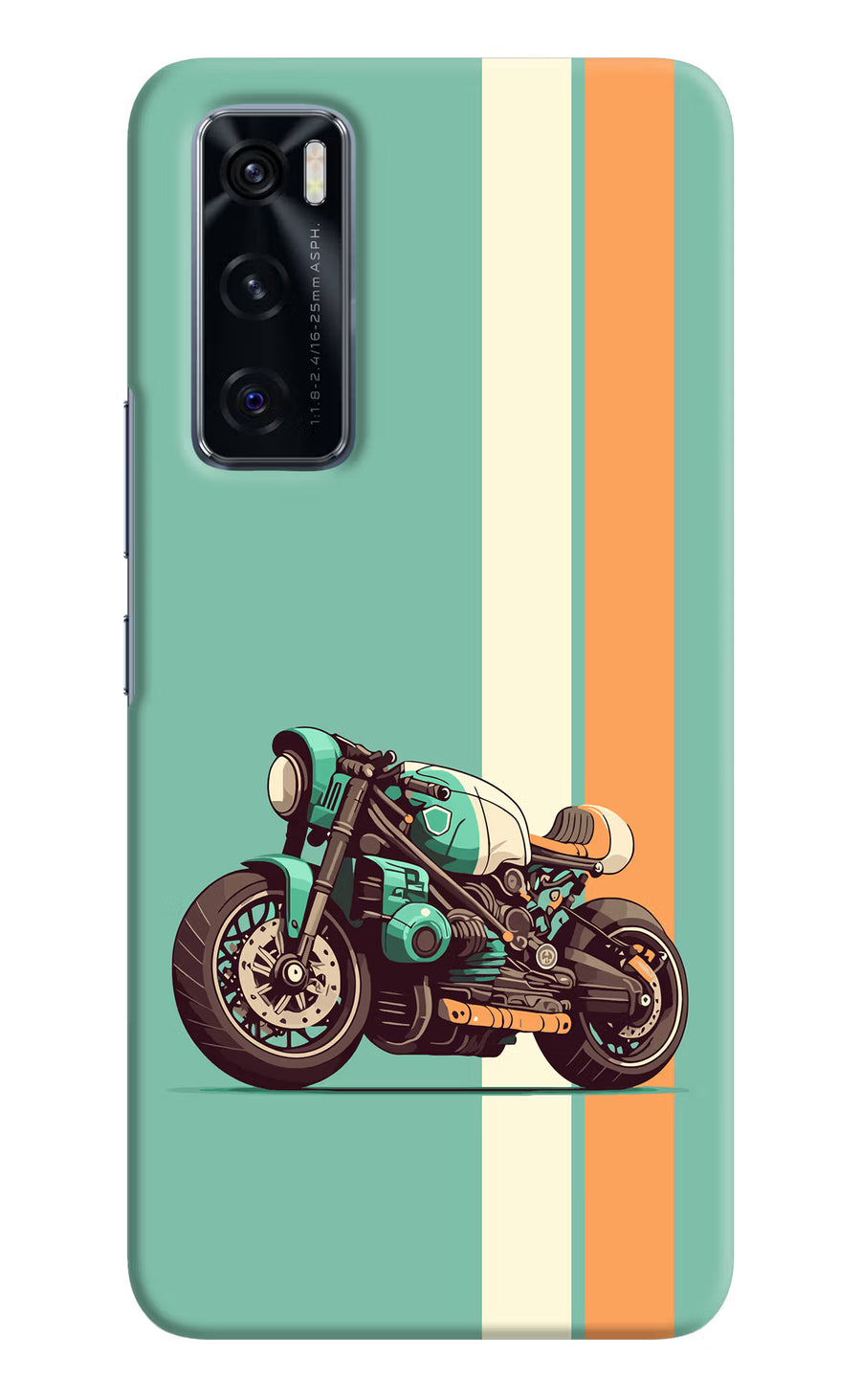Striped Moto Drift Vivo V20 SE Back Cover, Hard case