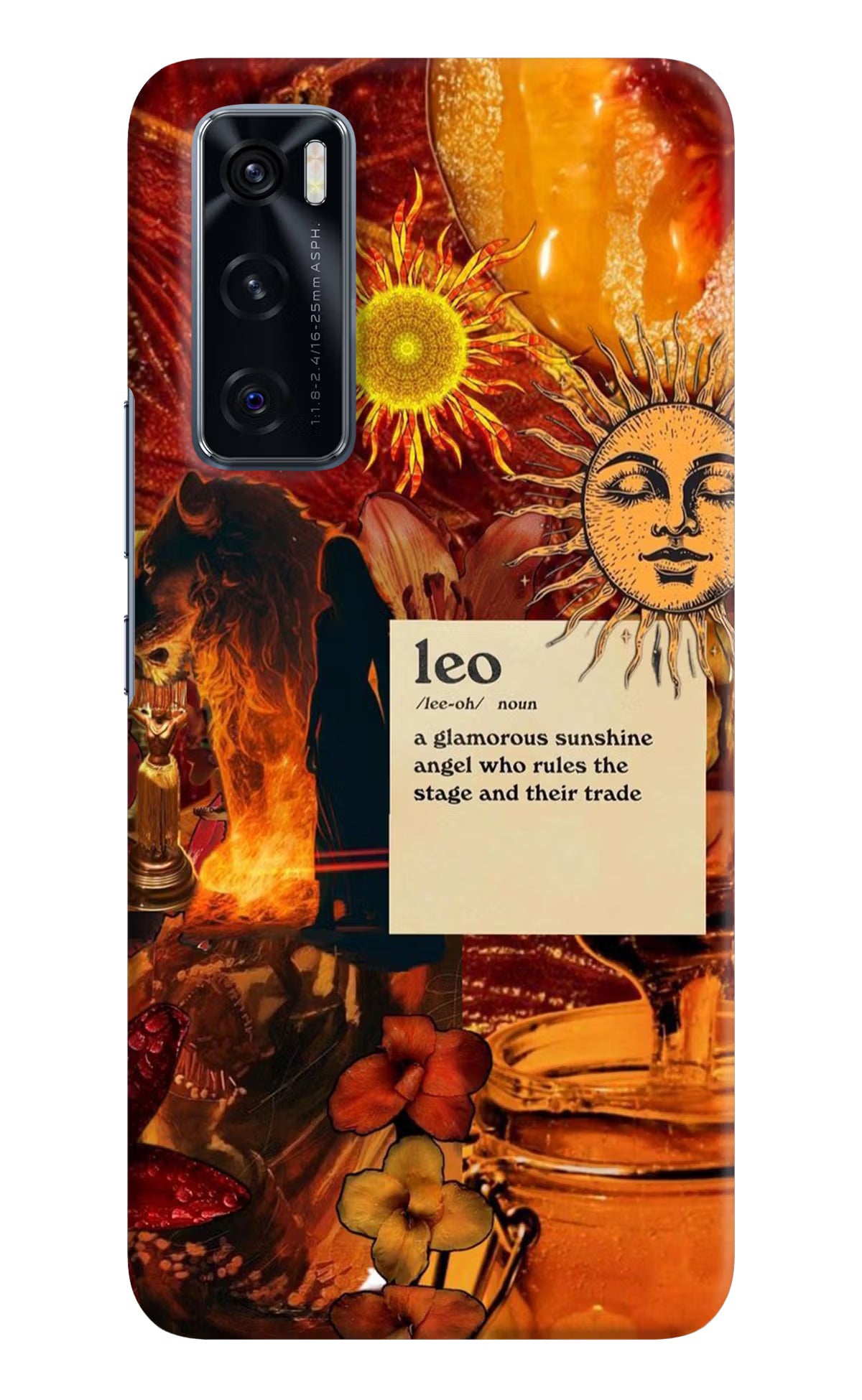 Leo Zodiac Vivo V20 SE Hard Case Back Cover by Casekaro