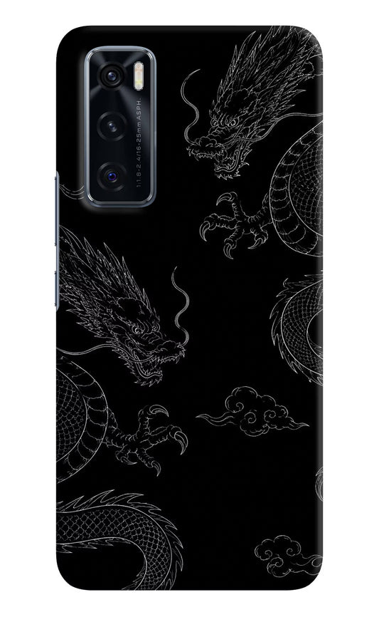 Twin Dragons Vivo V20 SE Hard Case Back Cover by Casekaro