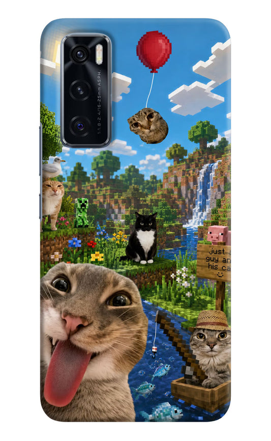 Minecraft Cat Chaos Vivo V20 SE Hard Case Back Cover by Casekaro