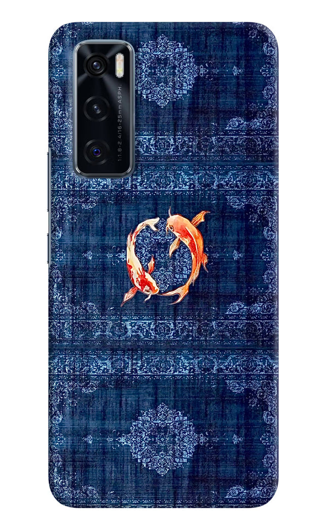 Koi Blue Vivo V20 SE Hard Case Back Cover by Casekaro