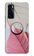 White Pink Leaf Vivo V20 SE Pop Case by Casekaro