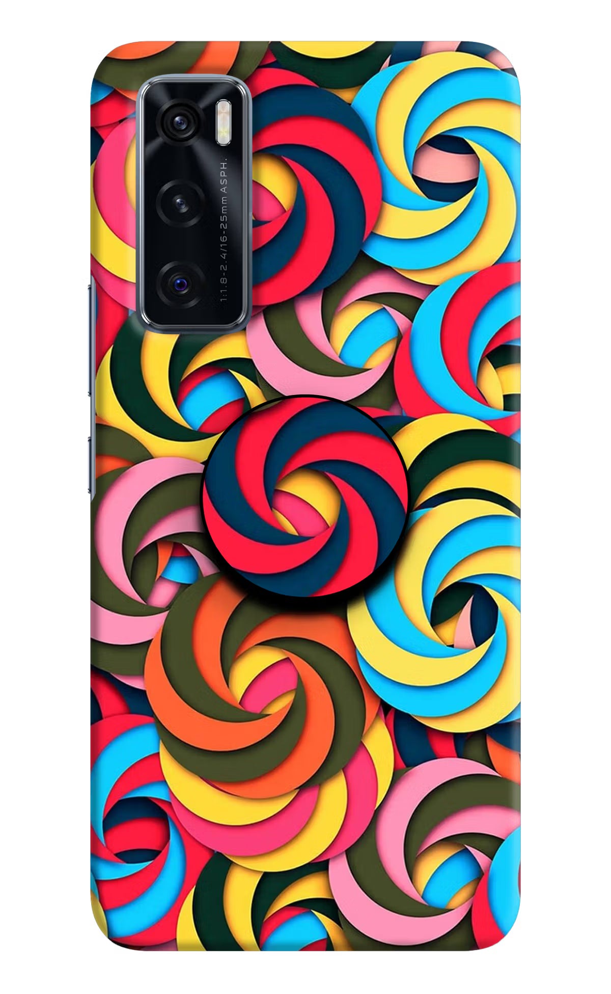 Spiral Pattern Vivo V20 SE Pop Case by Casekaro