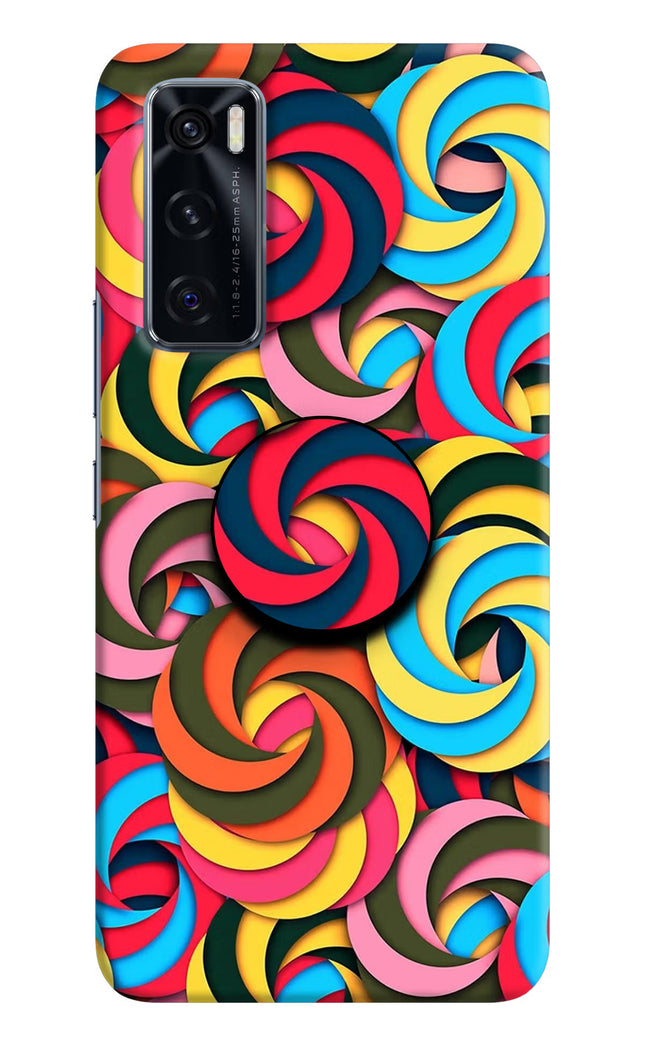 Spiral Pattern Vivo V20 SE Pop Case by Casekaro