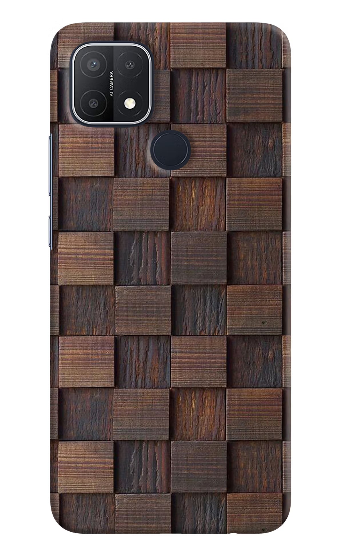 Wooden Cube Design Oppo A15/A15s Hard Case Back Cover by Casekaro