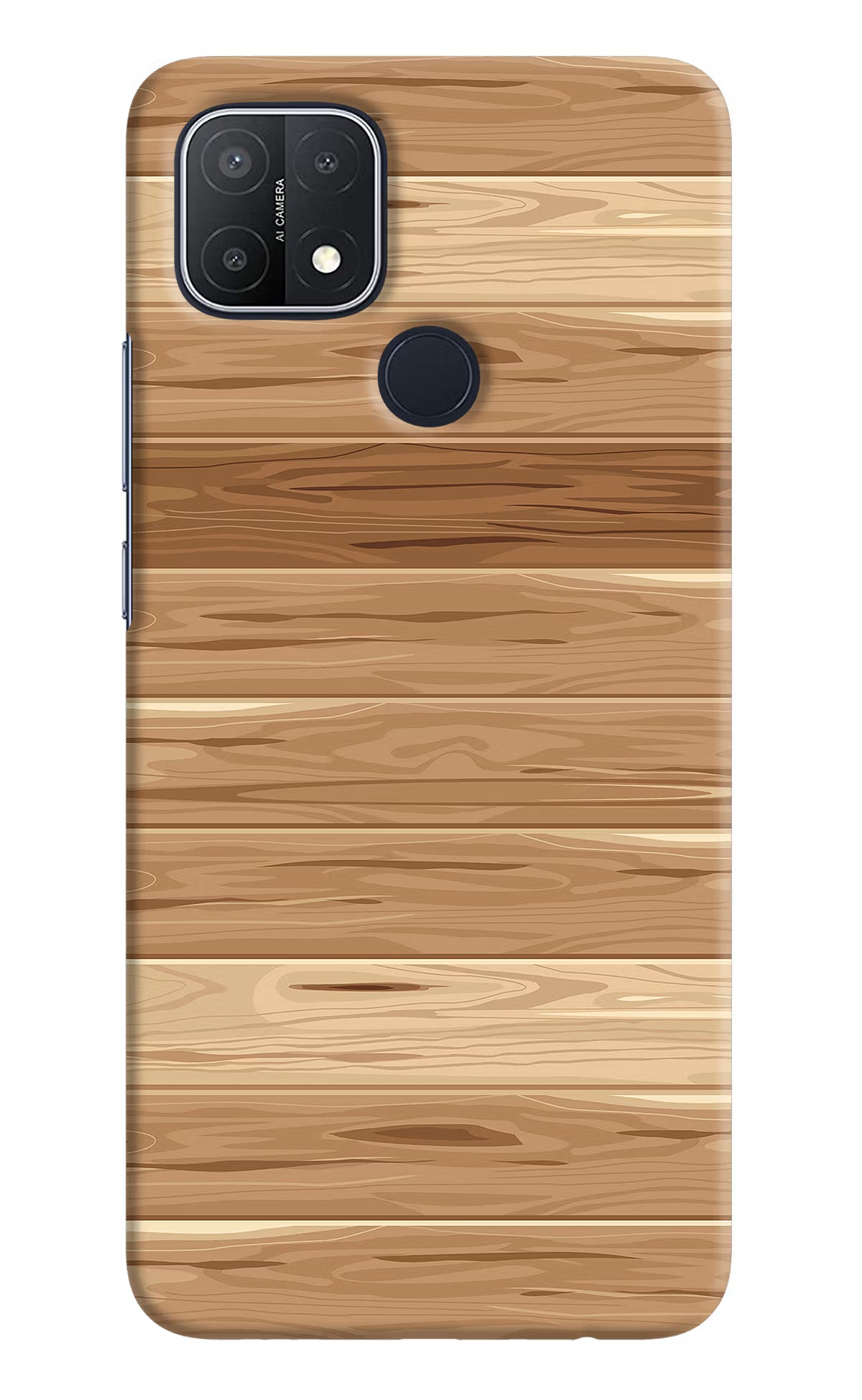 Wooden Vector Oppo A15/A15s Hard Case Back Cover by Casekaro