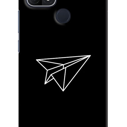 Paper Plane White Oppo A15/A15s Hard Case Back Cover by Casekaro