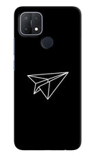 Paper Plane White Oppo A15/A15s Hard Case Back Cover by Casekaro