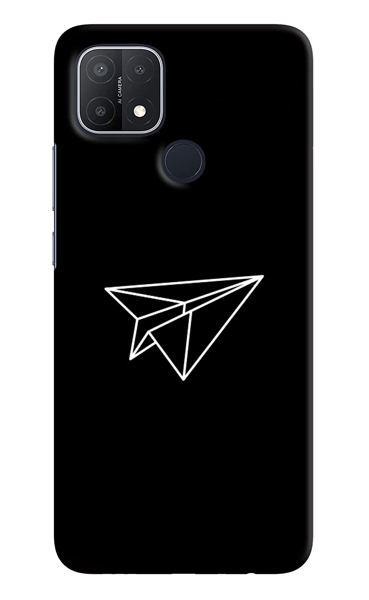 Paper Plane White Oppo A15/A15s Hard Case Back Cover by Casekaro