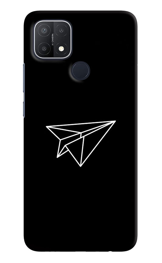 Paper Plane White Oppo A15/A15s Hard Case Back Cover by Casekaro