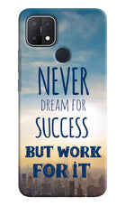 Never Dream For Success But Work For It Oppo A15/A15s Hard Case Back Cover by Casekaro