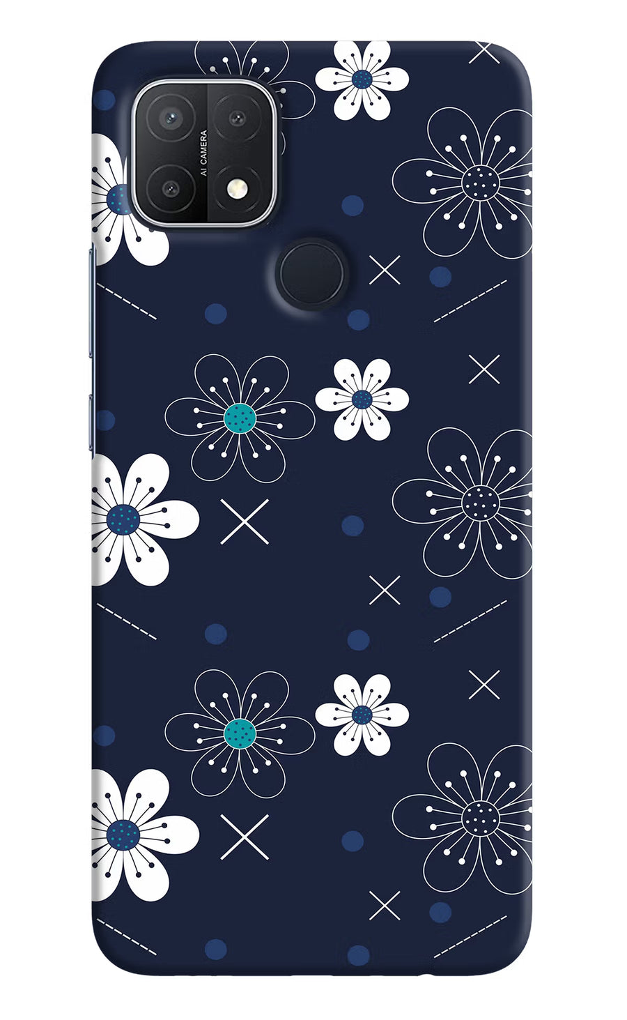 Flowers Oppo A15/A15s Back Cover, Hard case