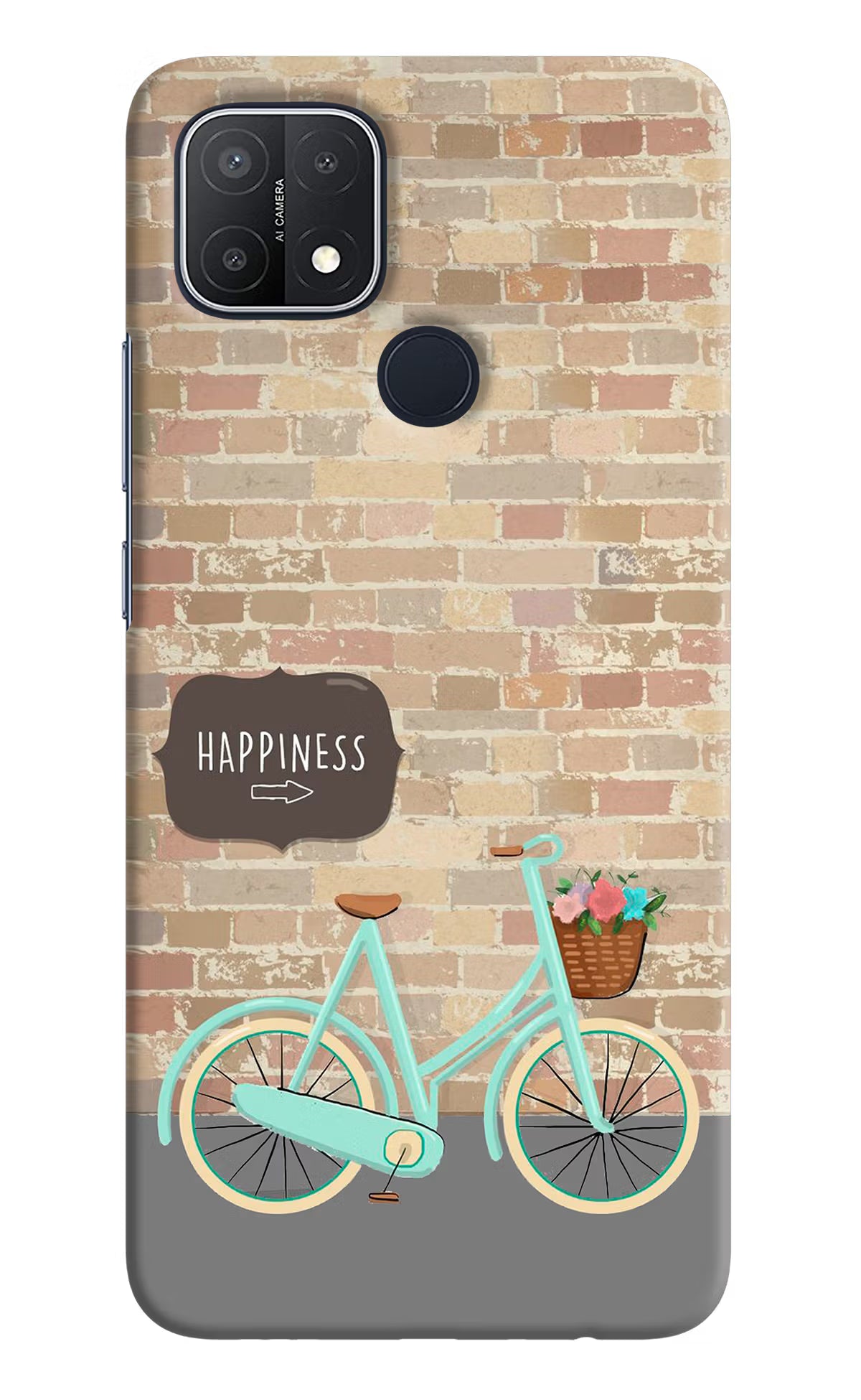 Happiness Artwork Oppo A15/A15s Hard Case Back Cover by Casekaro