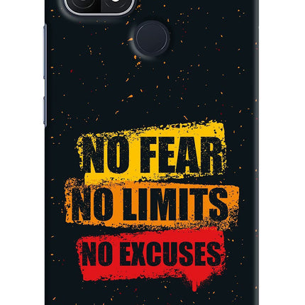No Fear No Limits No Excuse Oppo A15/A15s Hard Case Back Cover by Casekaro