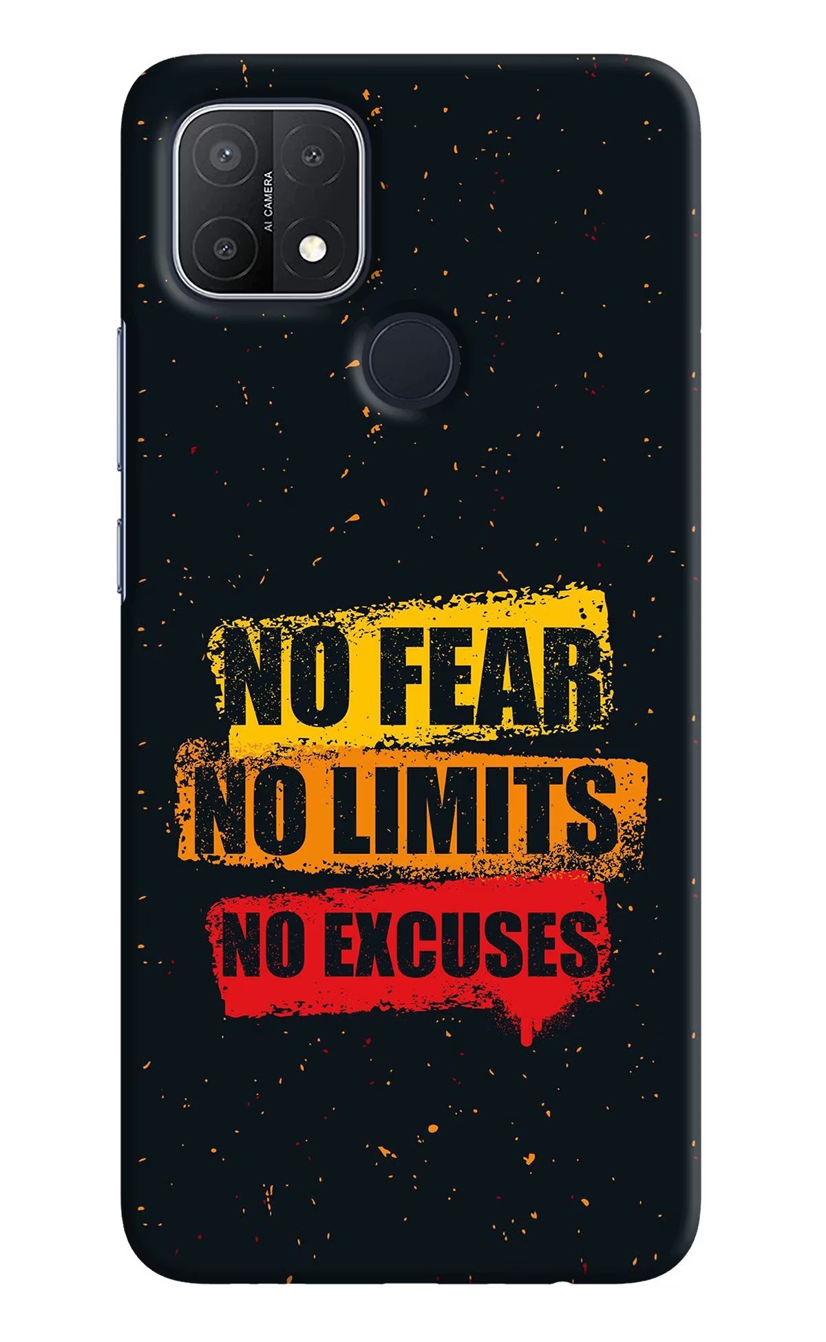 No Fear No Limits No Excuse Oppo A15/A15s Hard Case Back Cover by Casekaro