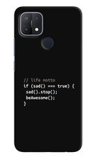 Life Motto Code Oppo A15/A15s Hard Case Back Cover by Casekaro