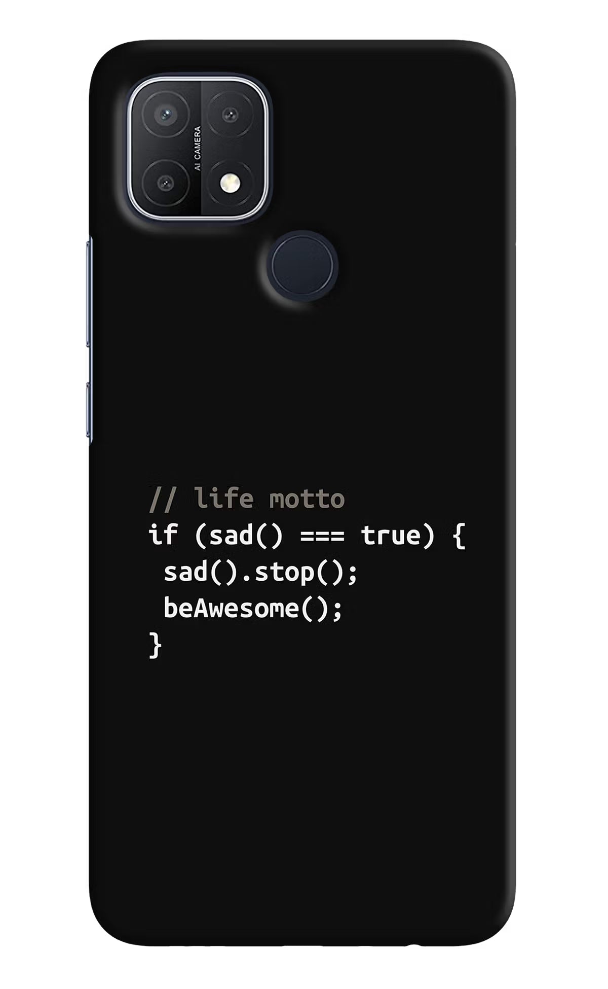 Life Motto Code Oppo A15/A15s Hard Case Back Cover by Casekaro