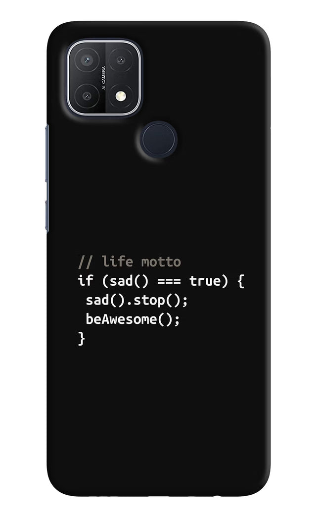 Life Motto Code Oppo A15/A15s Hard Case Back Cover by Casekaro