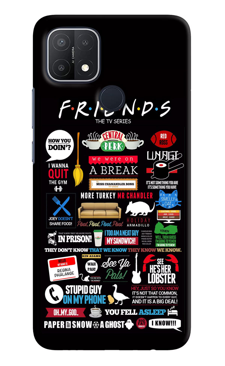 FRIENDS Oppo A15/A15s Back Cover, Hard case