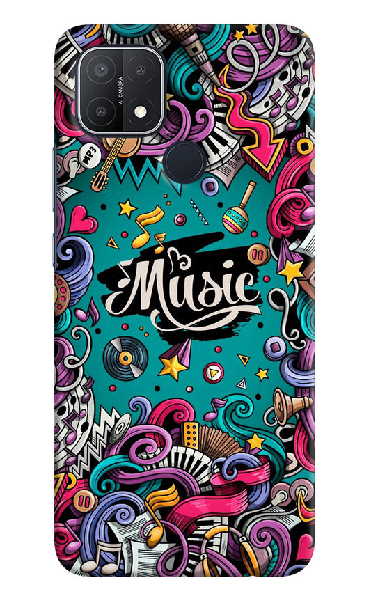 Music Graffiti Oppo A15/A15s Hard Case Back Cover by Casekaro