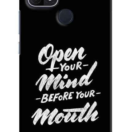 Open Your Mind Before Your Mouth Oppo A15/A15s Hard Case Back Cover by Casekaro
