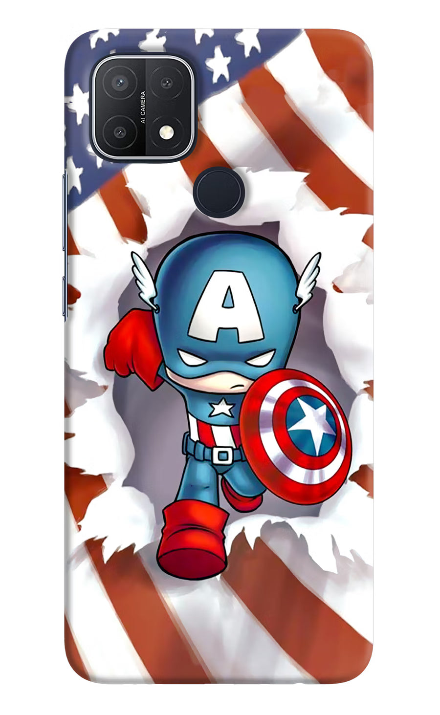Captain America Oppo A15/A15s Back Cover, Hard case