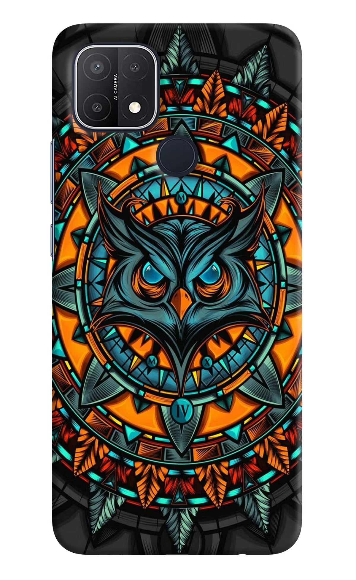 Angry Owl Art Oppo A15/A15s Hard Case Back Cover by Casekaro