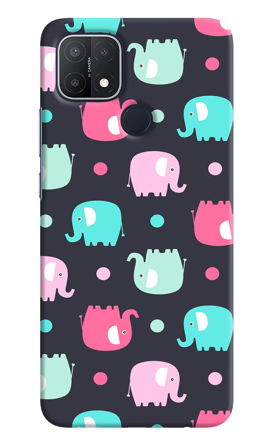 Elephants Oppo A15/A15s Back Cover, Hard case