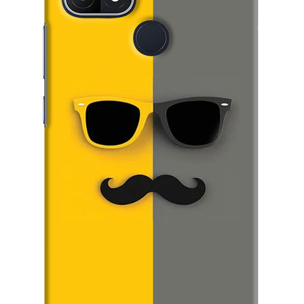 Sunglasses with Mustache Oppo A15/A15s Hard Case Back Cover by Casekaro