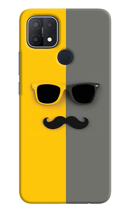 Sunglasses with Mustache Oppo A15/A15s Hard Case Back Cover by Casekaro