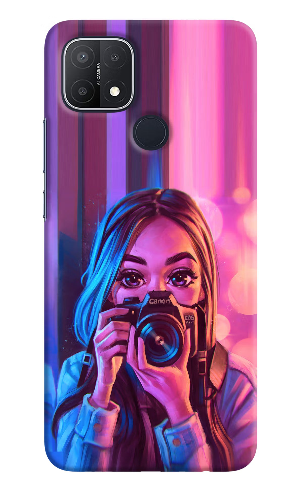 Girl Photographer Oppo A15/A15s Hard Case Back Cover by Casekaro