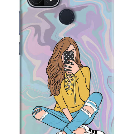 Selfie Girl Oppo A15/A15s Hard Case Back Cover by Casekaro