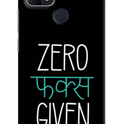 Zero Fucks Given Oppo A15/A15s Hard Case Back Cover by Casekaro