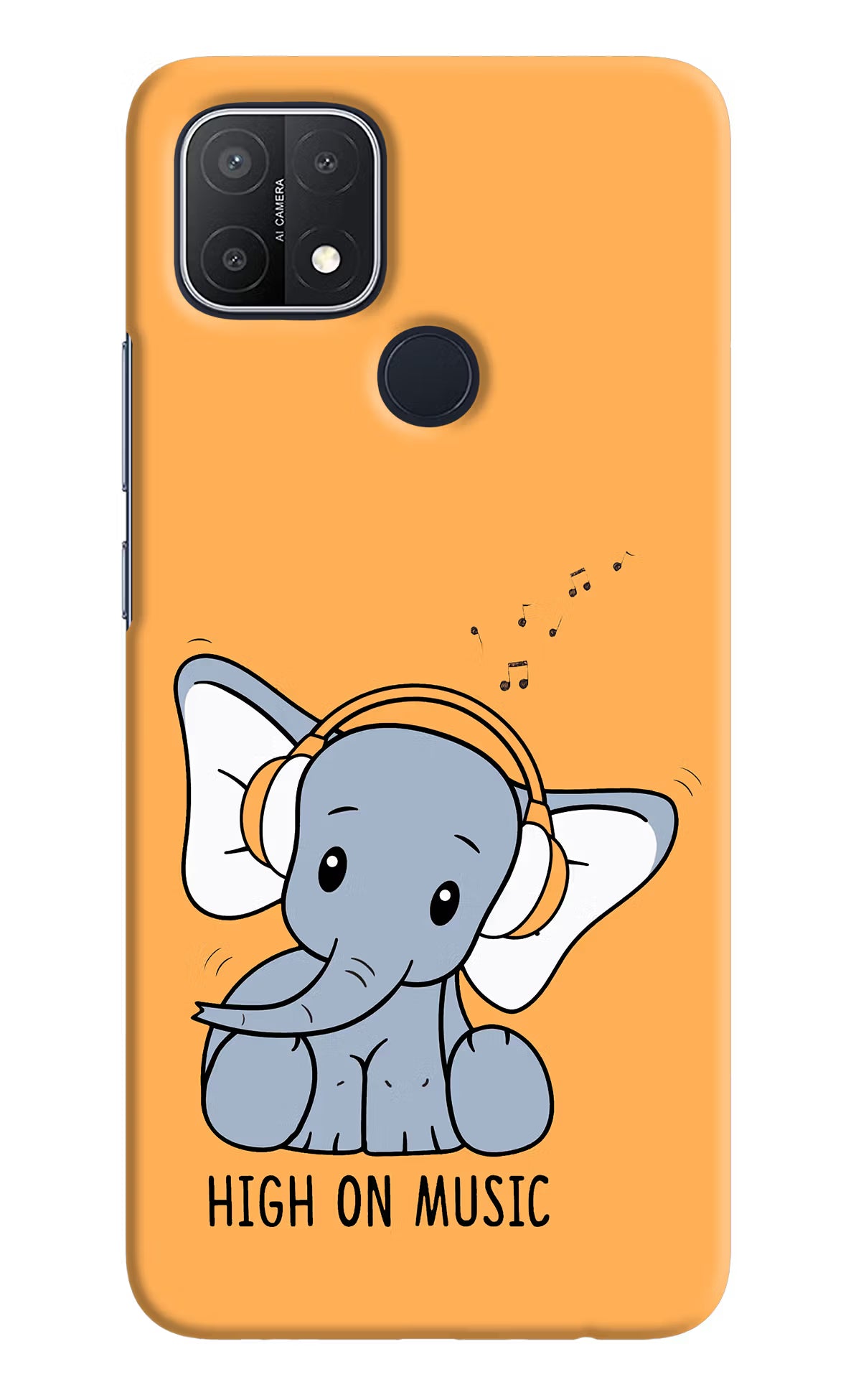 High On Music Oppo A15/A15s Hard Case Back Cover by Casekaro