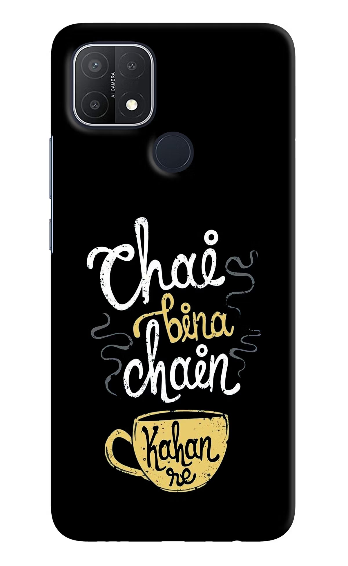 Chai Bina Chain Kaha Re Oppo A15/A15s Hard Case Back Cover by Casekaro