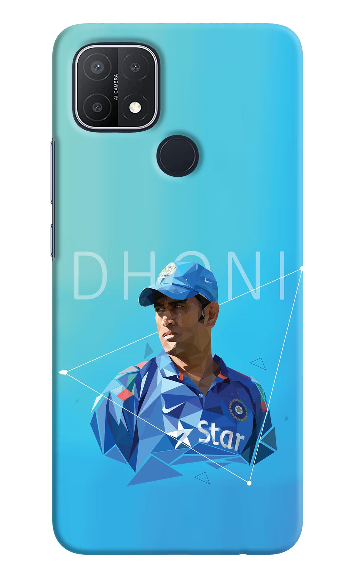 Dhoni Artwork Oppo A15/A15s Hard Case Back Cover by Casekaro