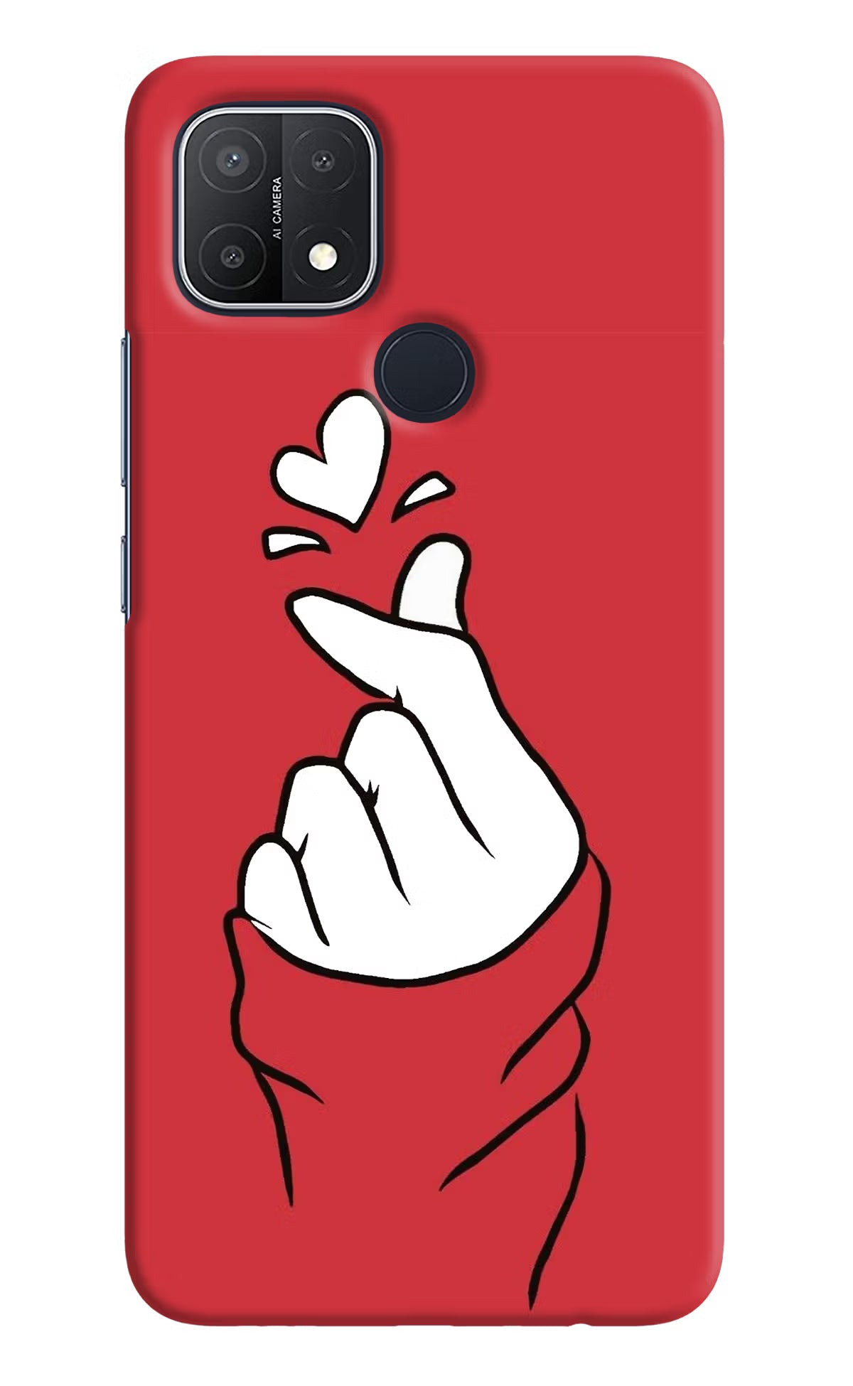Korean Love Sign Oppo A15/A15s Hard Case Back Cover by Casekaro