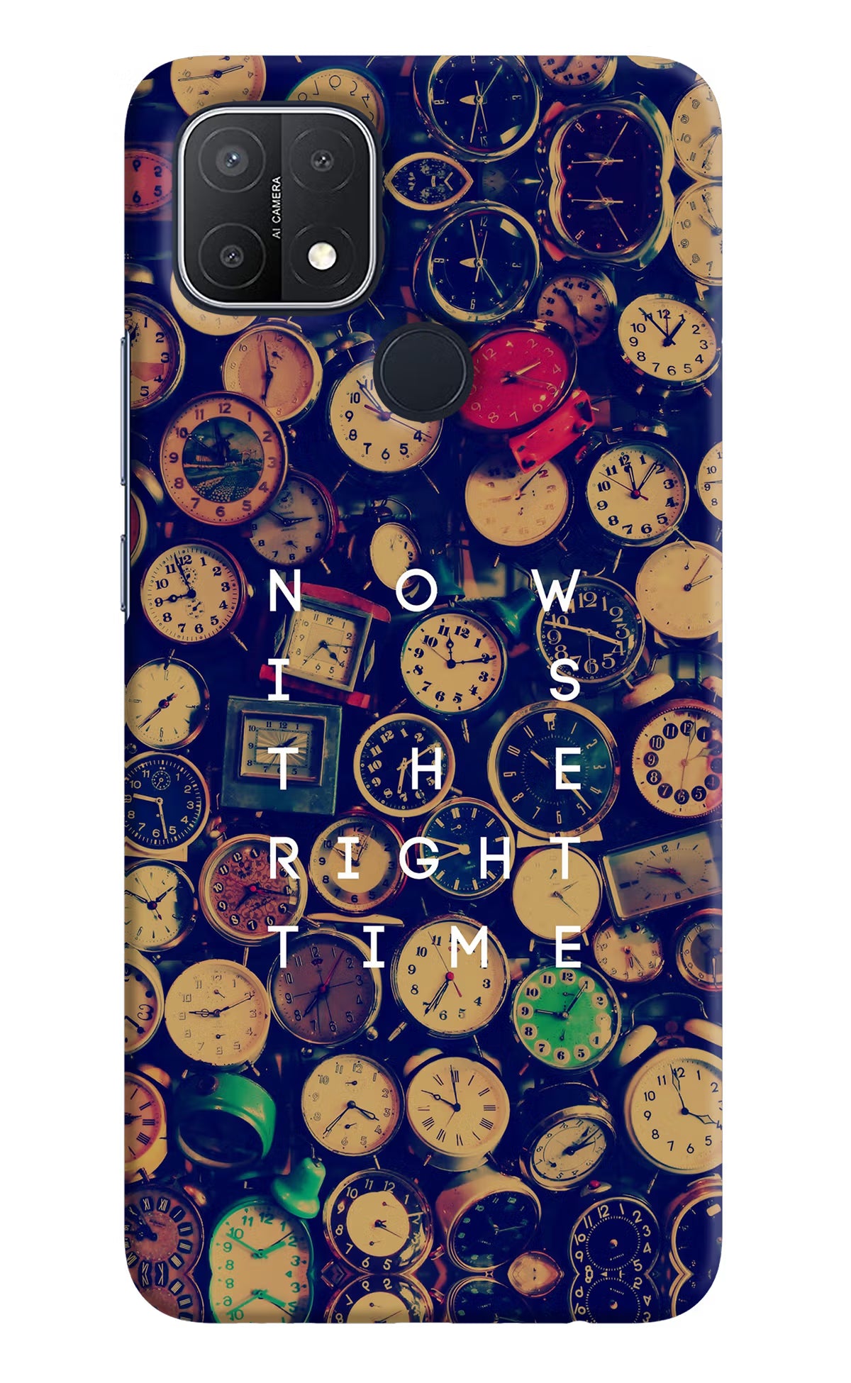 Now is the Right Time Quote Oppo A15/A15s Hard Case Back Cover by Casekaro