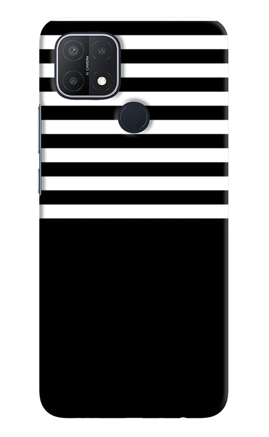 Black and White Print Oppo A15/A15s Hard Case Back Cover by Casekaro