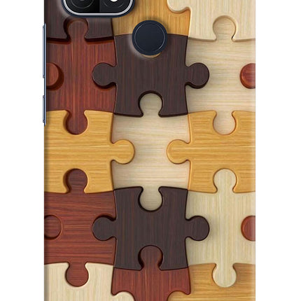 Wooden Puzzle Oppo A15/A15s Hard Case Back Cover by Casekaro