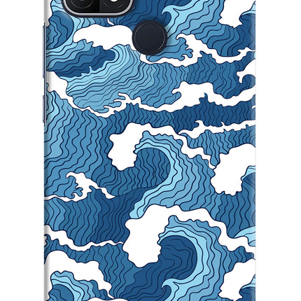 Blue Waves Oppo A15/A15s Hard Case Back Cover by Casekaro
