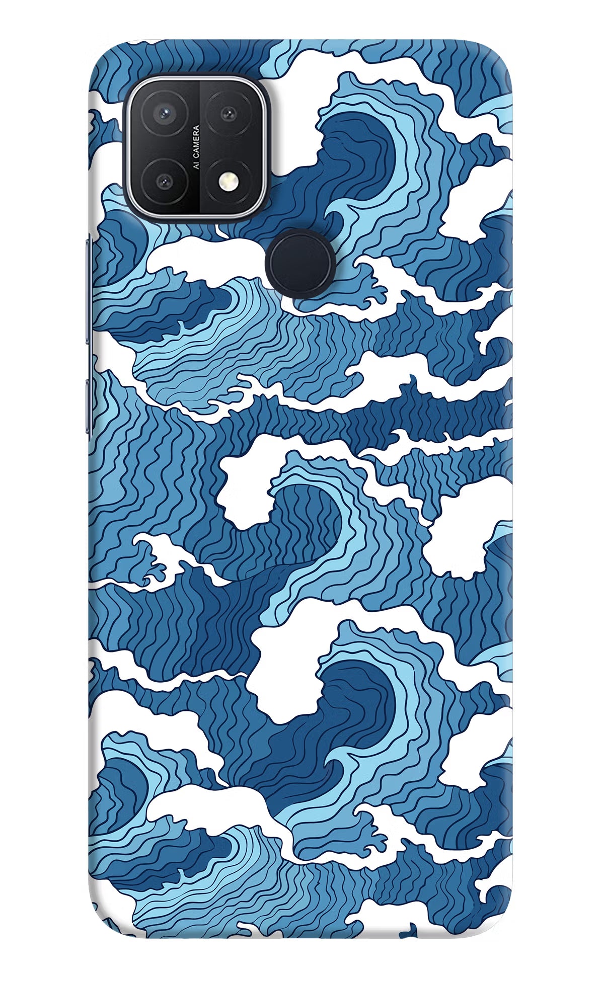 Blue Waves Oppo A15/A15s Hard Case Back Cover by Casekaro