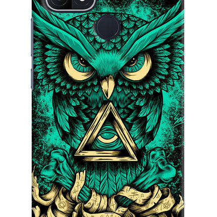 Green Owl Oppo A15/A15s Hard Case Back Cover by Casekaro
