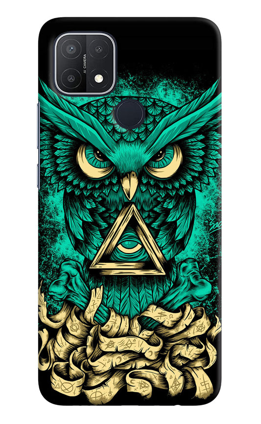Green Owl Oppo A15/A15s Hard Case Back Cover by Casekaro