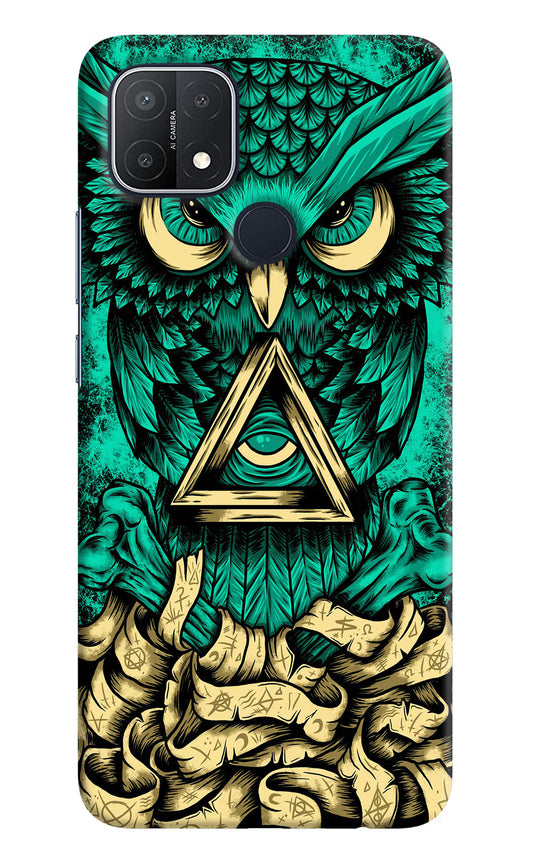 Green Owl Oppo A15/A15s Hard Case Back Cover by Casekaro