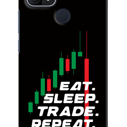 Eat Sleep Trade Repeat Oppo A15/A15s Hard Case Back Cover by Casekaro