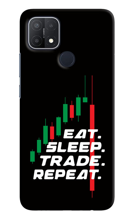 Eat Sleep Trade Repeat Oppo A15/A15s Hard Case Back Cover by Casekaro