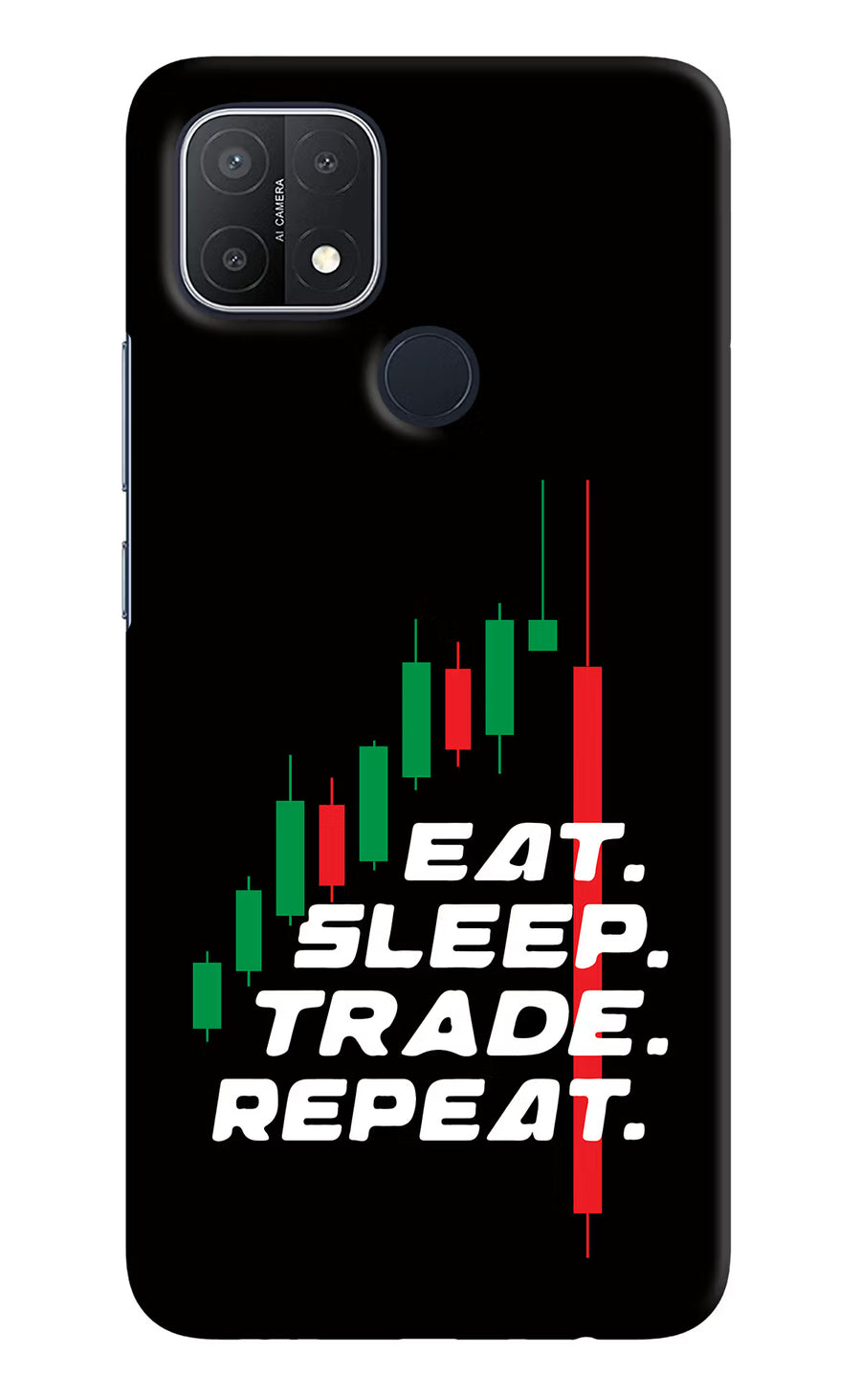 Eat Sleep Trade Repeat Oppo A15/A15s Back Cover, Hard case