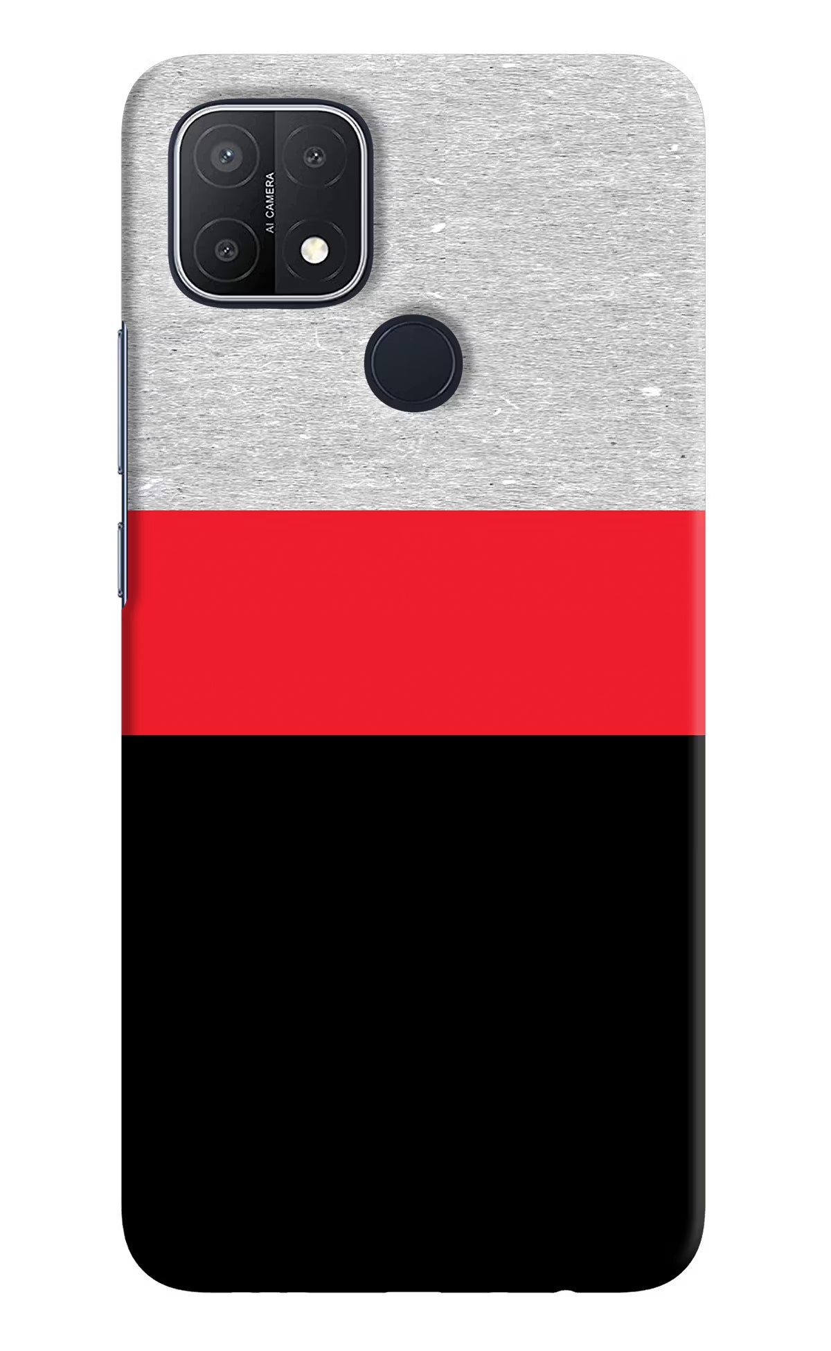 Tri Color Pattern Oppo A15/A15s Hard Case Back Cover by Casekaro